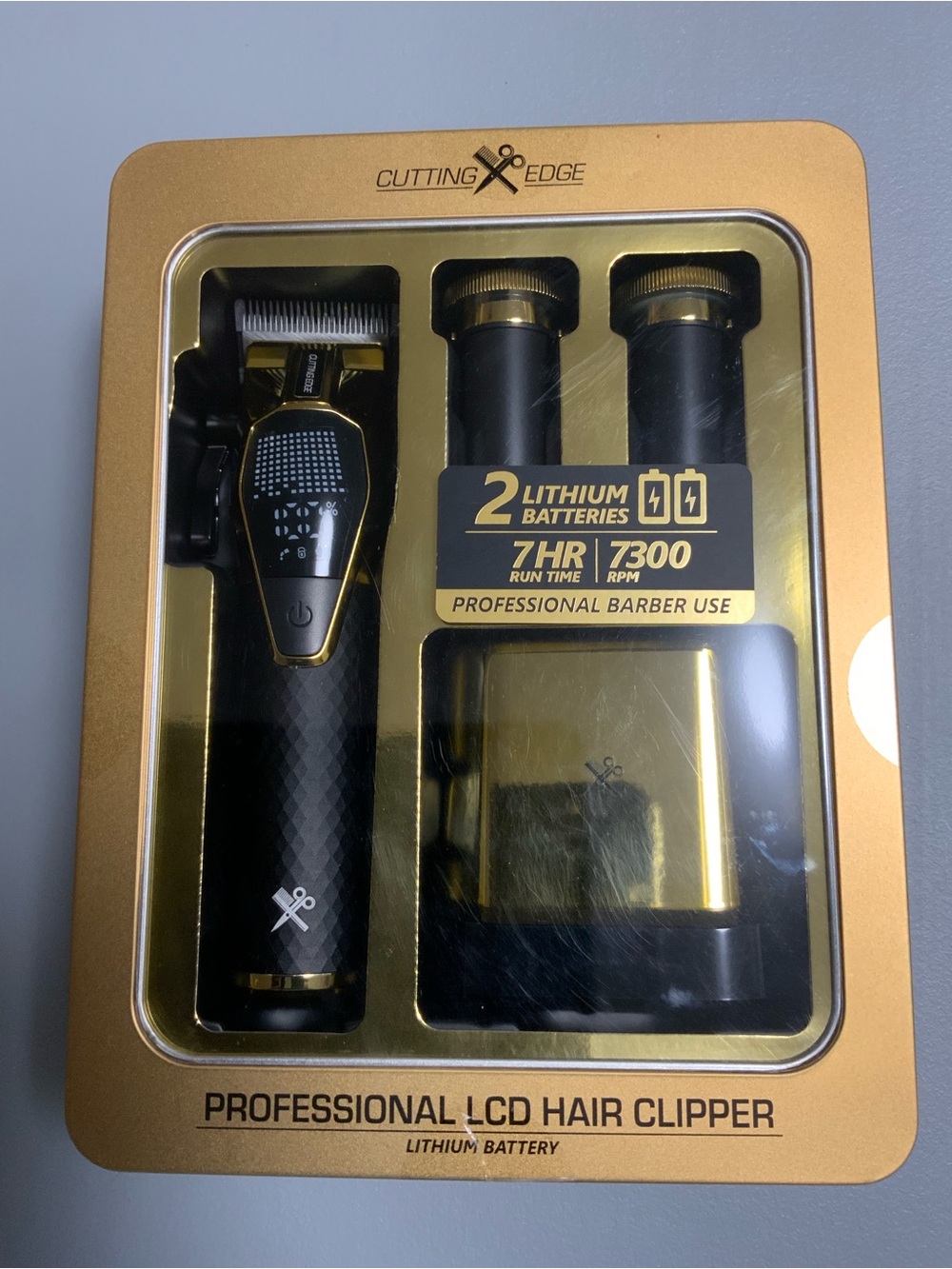 Professional LCD Hair Clipper - Black & Gold